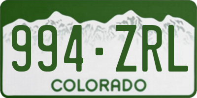 CO license plate 994ZRL
