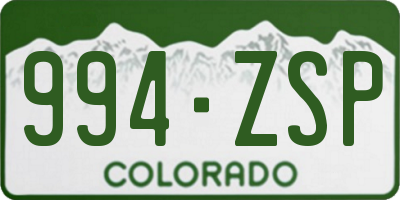 CO license plate 994ZSP