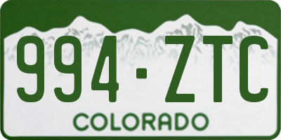 CO license plate 994ZTC