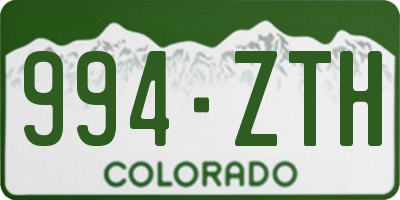 CO license plate 994ZTH