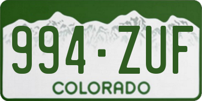 CO license plate 994ZUF