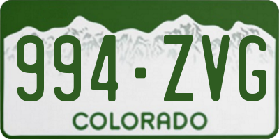 CO license plate 994ZVG