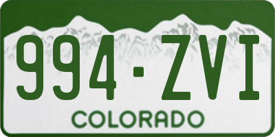 CO license plate 994ZVI
