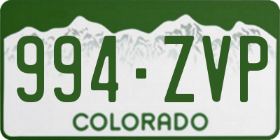 CO license plate 994ZVP