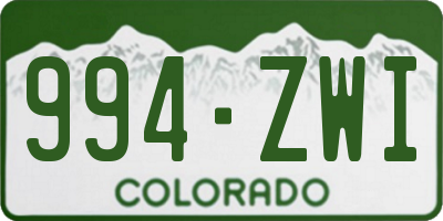 CO license plate 994ZWI