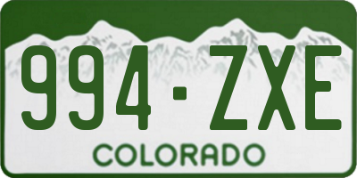 CO license plate 994ZXE