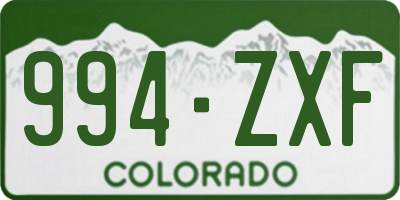 CO license plate 994ZXF
