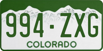 CO license plate 994ZXG