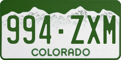 CO license plate 994ZXM