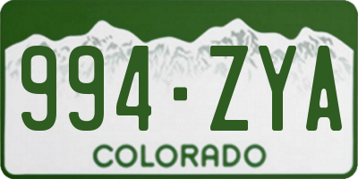 CO license plate 994ZYA
