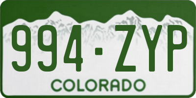 CO license plate 994ZYP