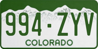 CO license plate 994ZYV