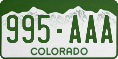 CO license plate 995AAA