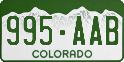 CO license plate 995AAB