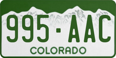 CO license plate 995AAC