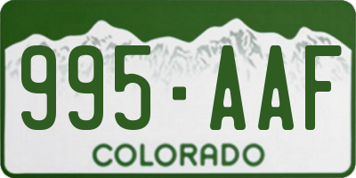 CO license plate 995AAF