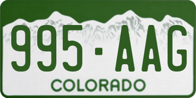 CO license plate 995AAG