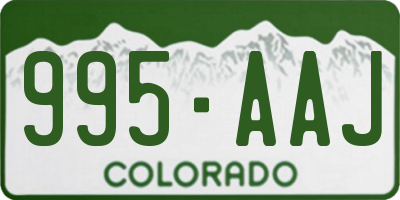 CO license plate 995AAJ