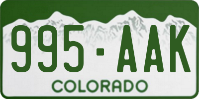 CO license plate 995AAK