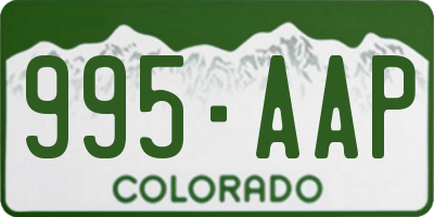 CO license plate 995AAP