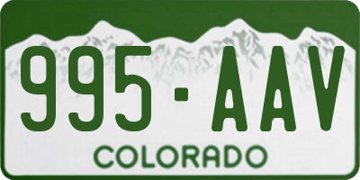 CO license plate 995AAV