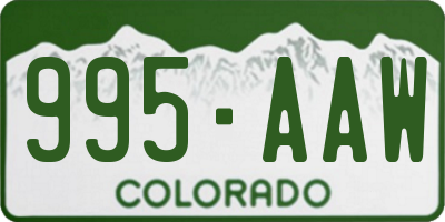 CO license plate 995AAW