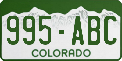 CO license plate 995ABC