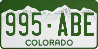 CO license plate 995ABE