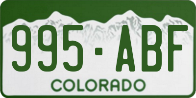 CO license plate 995ABF