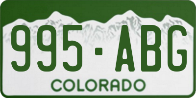 CO license plate 995ABG