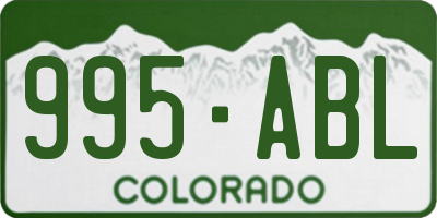 CO license plate 995ABL