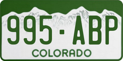 CO license plate 995ABP
