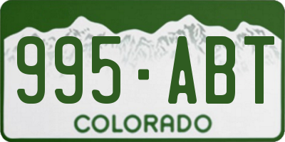 CO license plate 995ABT