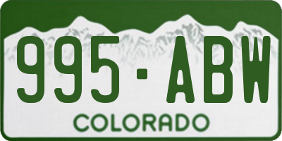 CO license plate 995ABW