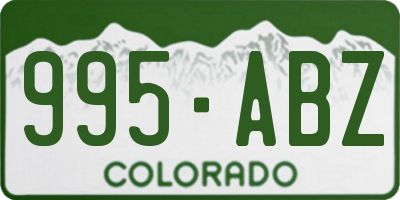 CO license plate 995ABZ