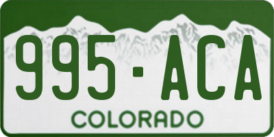 CO license plate 995ACA