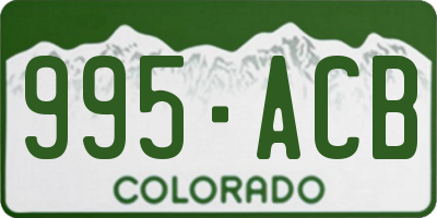 CO license plate 995ACB