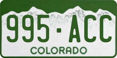 CO license plate 995ACC