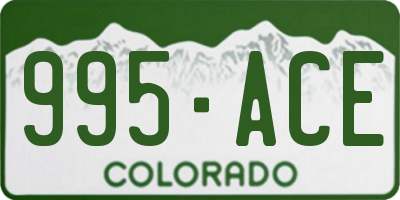 CO license plate 995ACE