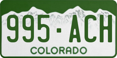 CO license plate 995ACH