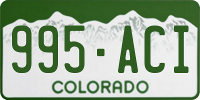 CO license plate 995ACI