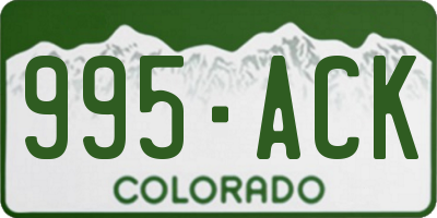 CO license plate 995ACK