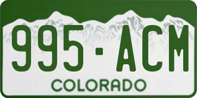 CO license plate 995ACM