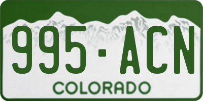 CO license plate 995ACN