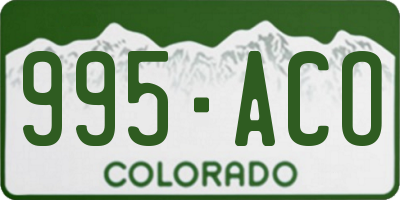 CO license plate 995ACO