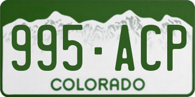 CO license plate 995ACP