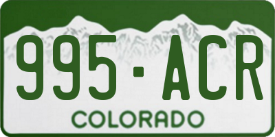 CO license plate 995ACR
