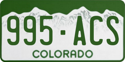 CO license plate 995ACS