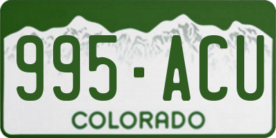 CO license plate 995ACU