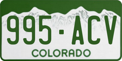 CO license plate 995ACV